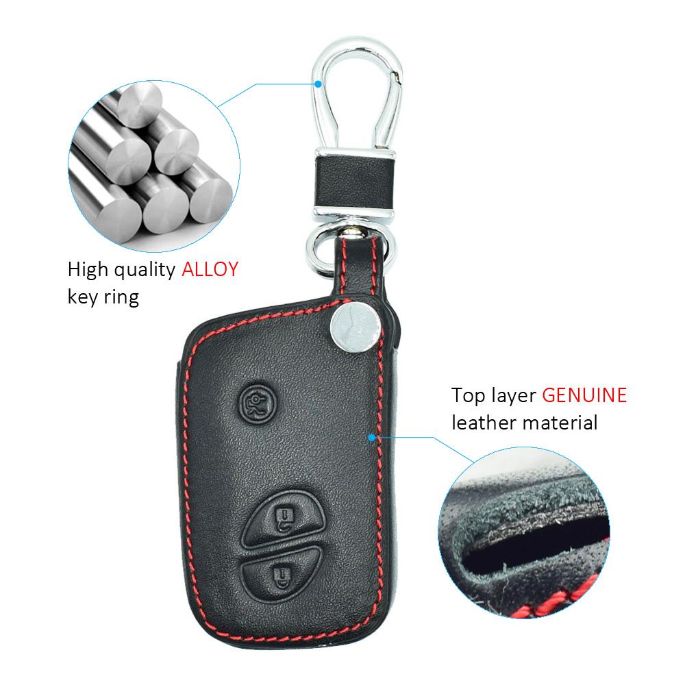 Leather Car Key Cover For Lexus Es 300H 250 350 Is Gs Ct200H Rx Ct200 Es240 Gx400 Lx570 Rx270 Smart Keychian Remote Fob Case Bag