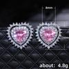 Cao Shi Heart-Shaped Zircon Earrings for Girls - Trendy All-Match Forest Style