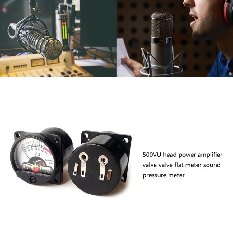 VU Meter 500uA 630Ohm 34mm Diameter with Back Light 28mmx28mm Installation for Amplifiers Tuning