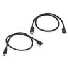 2PCS Type C Male To Female Extension Cable PD Power Connector Extension Cord Black(1.5m 4.9ft )