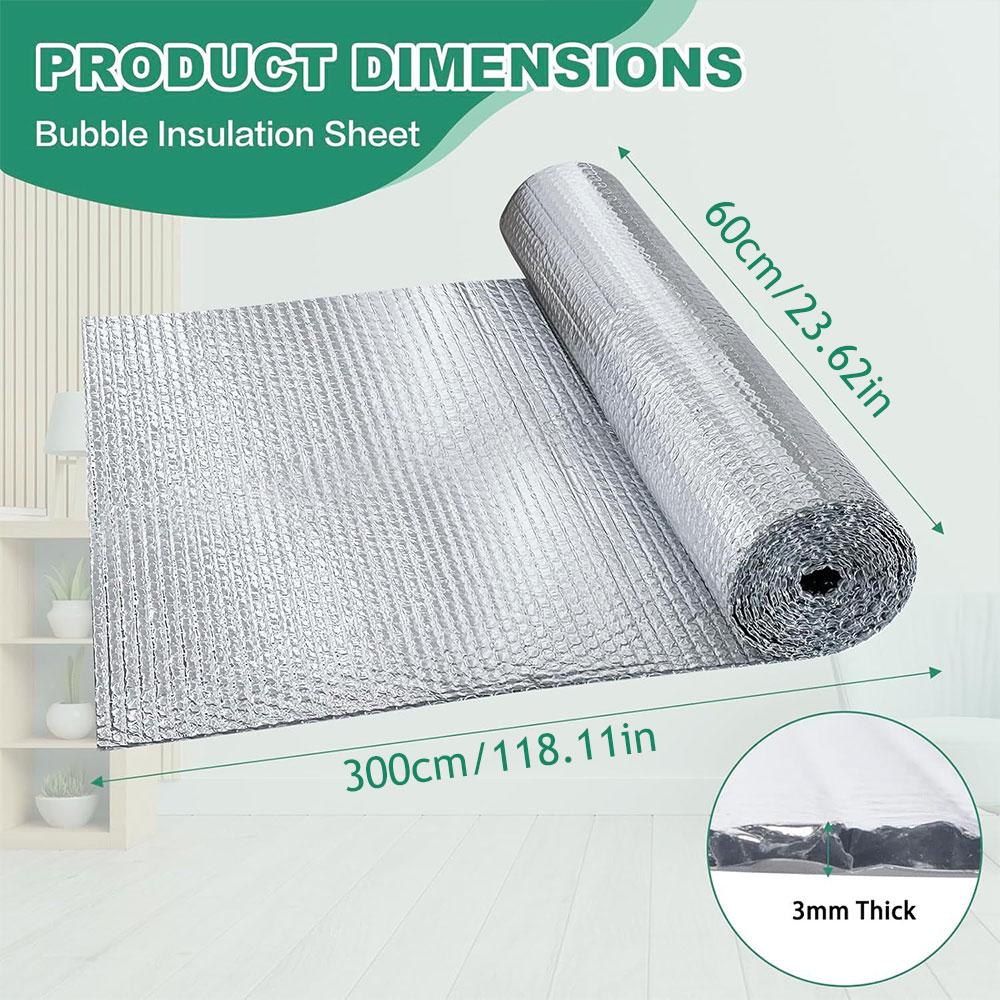 111/111/611mm Reflective Insulation Foam Aluminum Bubble Sheet Thermal Heat Window Film RV Roof Radiant Barrier Glass Cover Foil