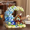 Non-Toxic Fairy Tale Moon Wooden House Building Blocks Street View Kids Puzzle Brick Kit Toys Children Birthday Gift Adults Home Ornament