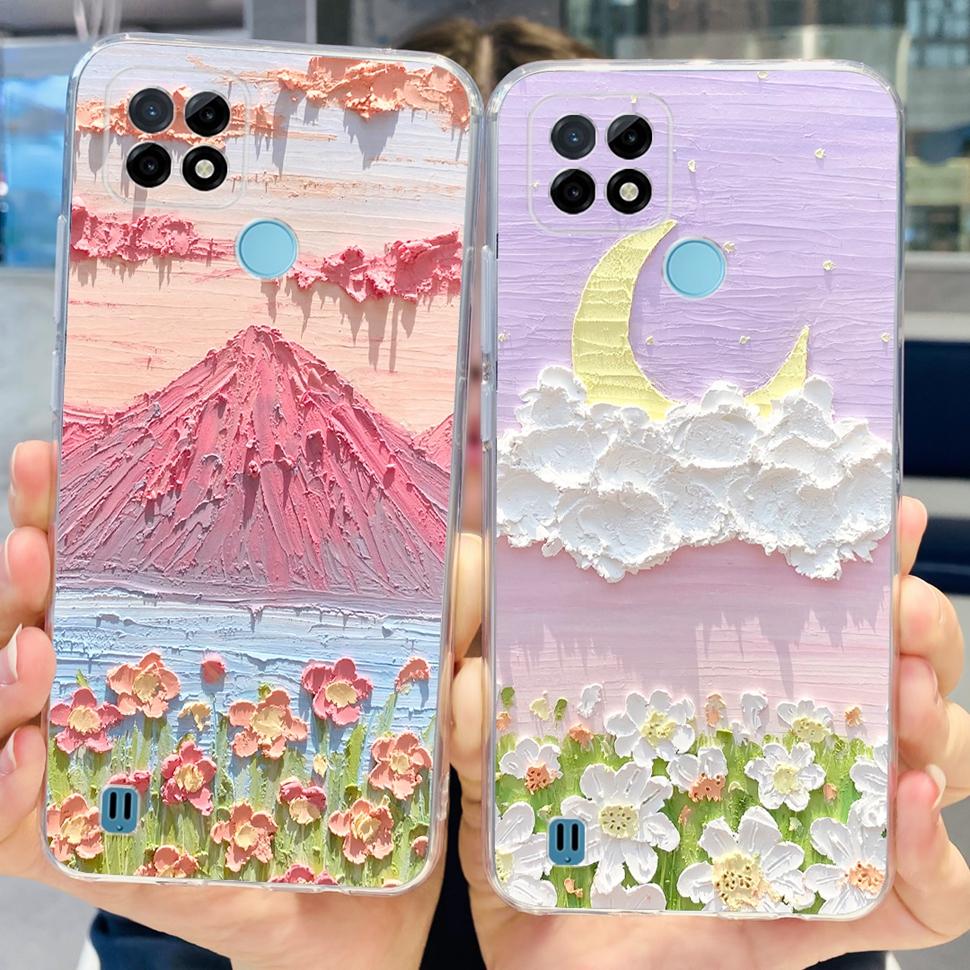 For Realme C21Y Case RMX3261  RMX3263 Cute Cartoon Cover Soft Silicone Phone Case For Realme C 21Y C21Y Bumper