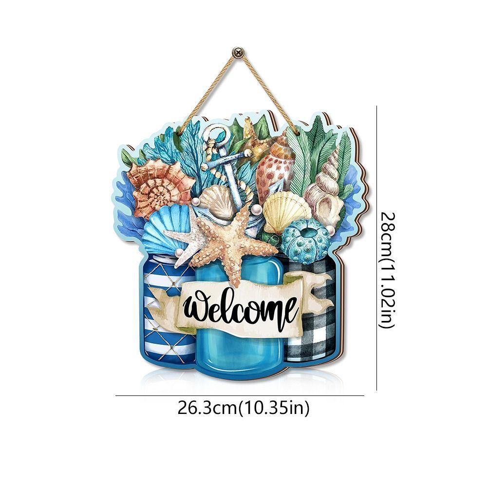 Wall Art Summer Welcome Wall Ornaments Beach Shells Hanging Signs  for Home Room Porches
