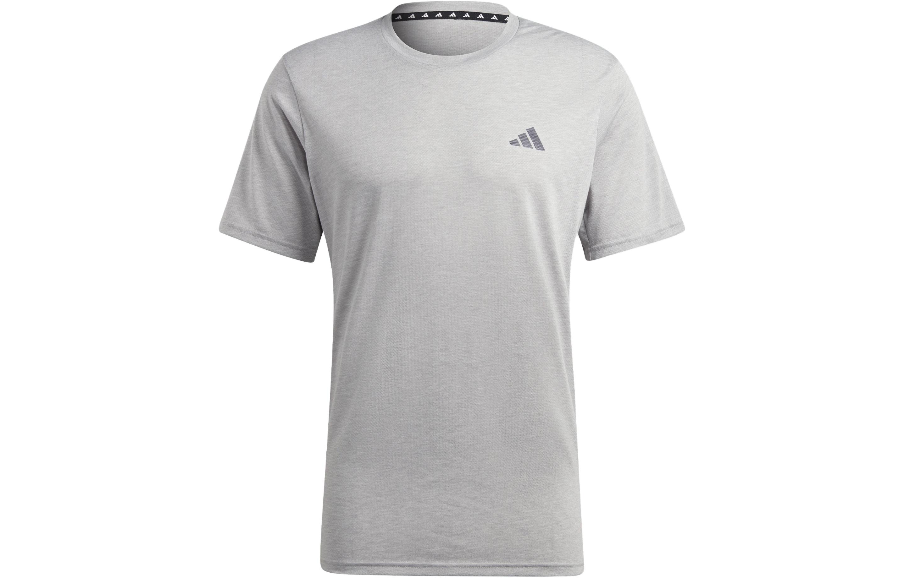 Adidas T Shirts Men s Gray Crew Neck Moderate Straight Fit IC7424 L