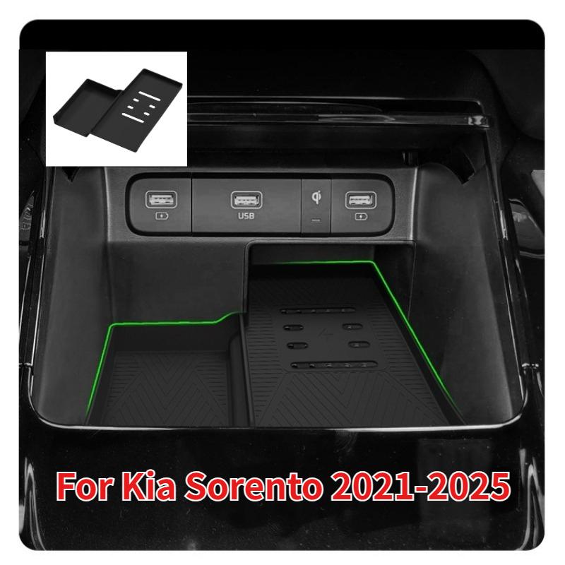 For Kia Sorento Silicone Wireless Charging Box Pad Car Anti Slip Pad Center Console Water Cup Holder Car Accessories -2025