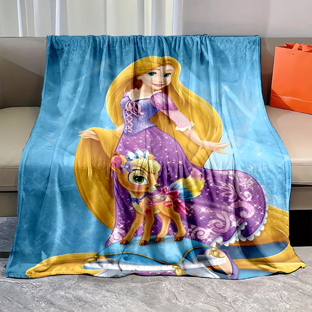 6 Sizes Beautiful Princess R-Rapunzel Print Blanket Bedroom Living Room Sofa Study Children's Room Decor Blanket Holiday Gifts