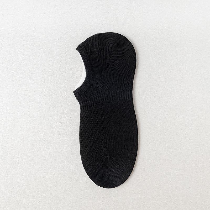 5 Pairs of Men's Summer Thin Mesh Breathable Silicone Non Slip Invisible Socks