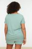 Women's Style Plus Size Mint Knitted Pajama Set