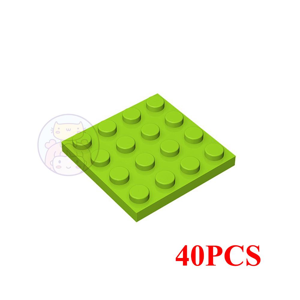 40PCS MOC Assemble Particles 3031 Thin Plate 4x4 Dots Building Blocks Figures Bricks DIY Educational Creative Toy for Kids