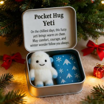 Kerst Zakknuffel Cadeau Handgemaakt Vilt Aandenken in Blikje met Inspiratiekaartje Kleine Zakknuffel Token Kerst Kousvullers voor Vrienden