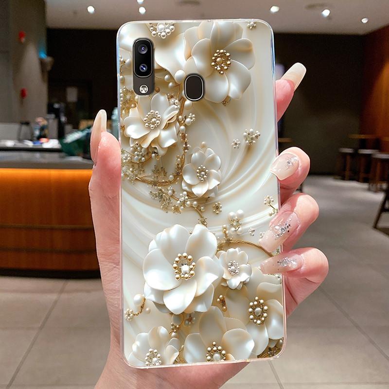For Samsung Galaxy A40 A20e Casing Clear Fashion Butterfly Flower Protective Silicone Soft Case For Samsung A40 A20e Cover Shell