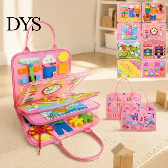 Toddler Travel Activity Bag Montessori Busy Board for Toddlers, Multiple Modules Sensory Learning Felt Early Childhood Educational Tool Book,