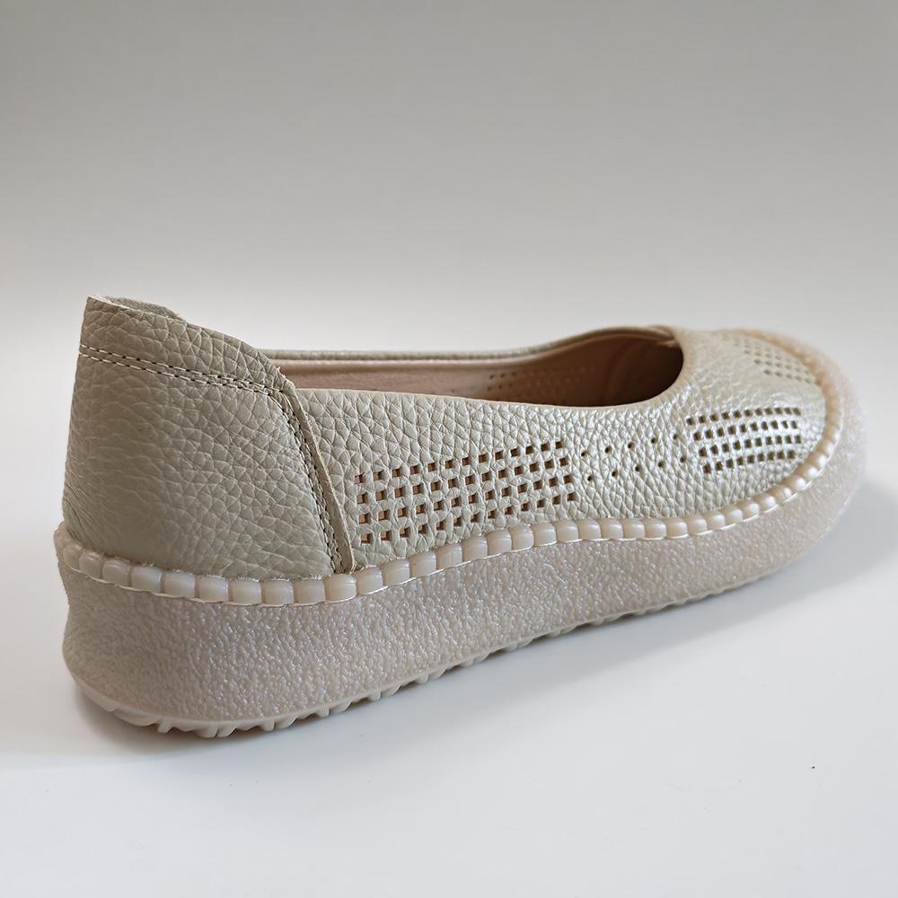 Genuine Leather Women Loafers Slip On Flats Cowhide Comfortable Soft Casual Shoes Daily Wear Black Beige Yellow Plus Size 41
