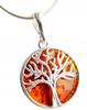 Silver Pendant Tree of Life With Amber +Chain