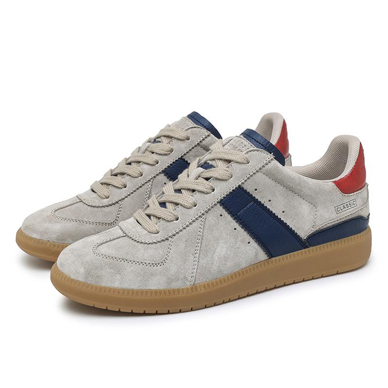 

Ретро трехцветные низкие кеды на плоской подошве с путлищами, классический нишевый тренд, мужские универсальные повседневные туфли 39 бежевый