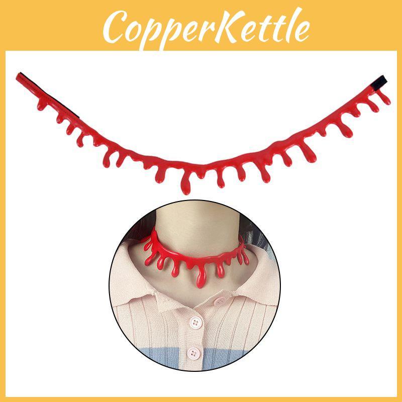 Halloween Vampire Necklace Spooky Gothic Style Plastic Geometric Blood Necklace