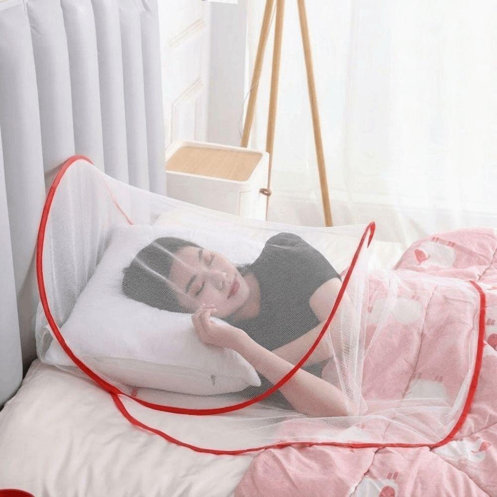 Portable Folding Mosquito Net Breathable Mesh Anti-Mosquito Head Cover Head Mosquito Tent  Travel