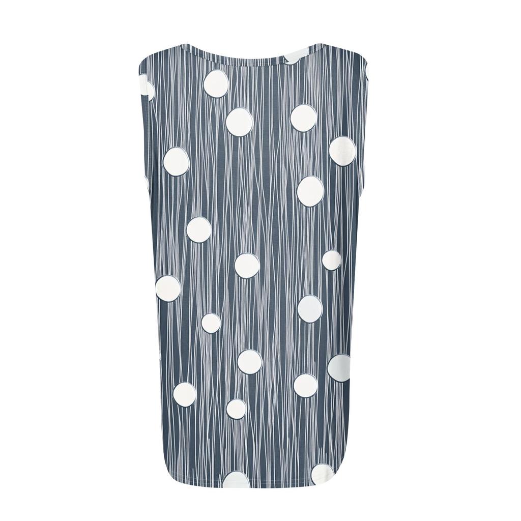 Women's Pleated Square Neck Sleeveless Tank Top Plant Print T-Shirt