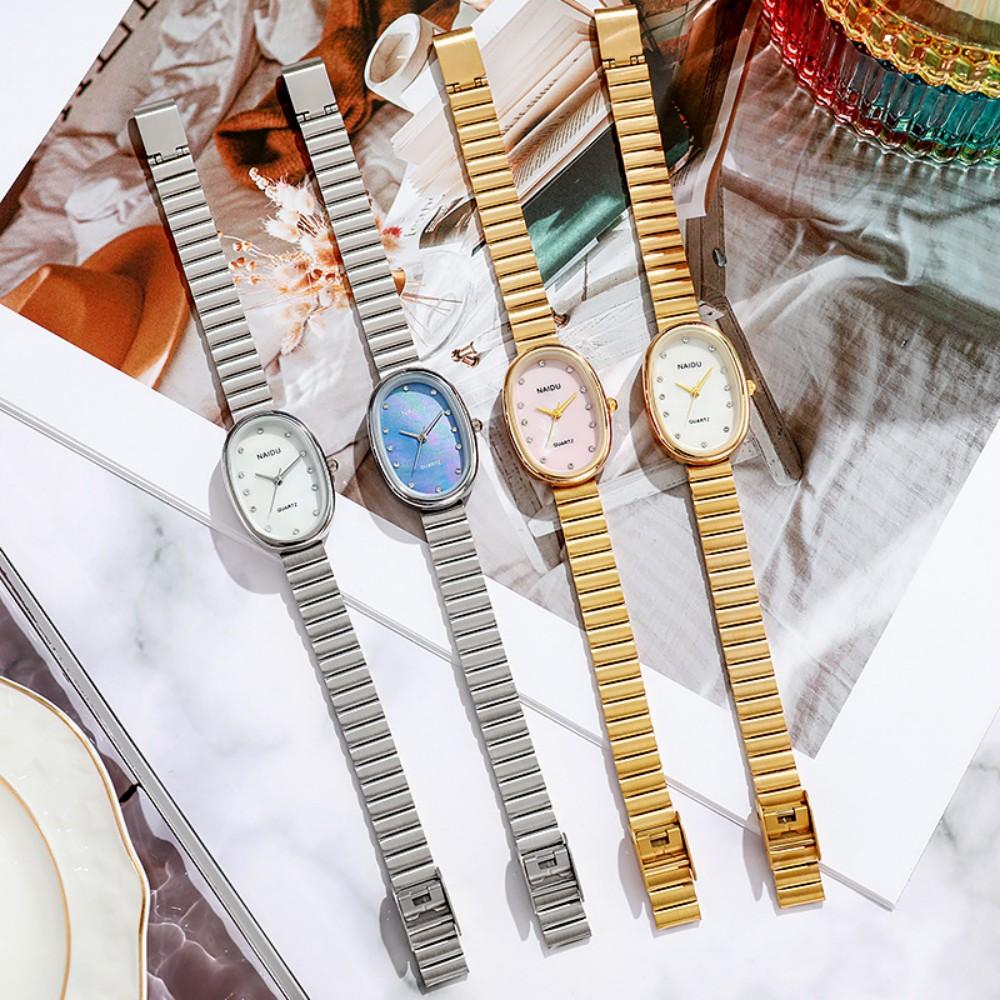 Minimalist Oval Quartz Watch Women Watch Fashion Steel Belt Quartz Casual Wristwatch Gifts Quartz Wristwatch