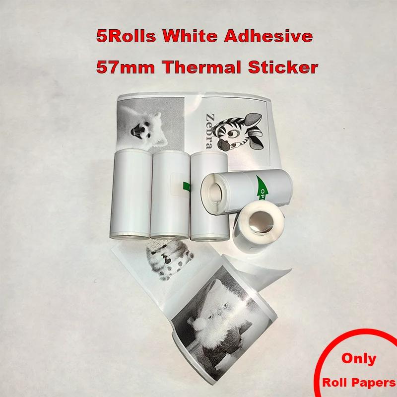 5 Rollen Thermodruckpapier, 57mm*25mm(Breite*Durchmesser), Mini-Thermodrucker-Verbrauchsmaterialien