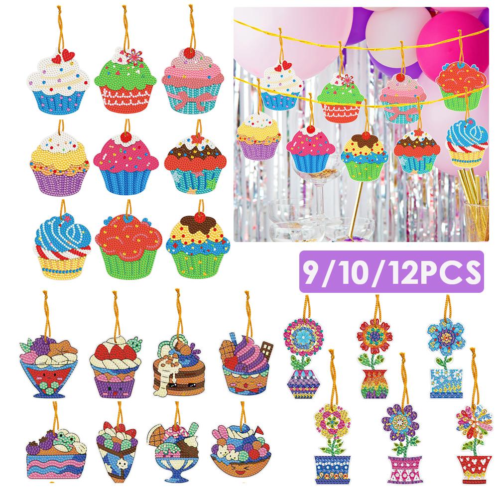 10pcs DIY Full Drills Diamond Painting Special Shape Christmas Tree Pendant Hanging Ornament Christmas Decoration Natal Navided