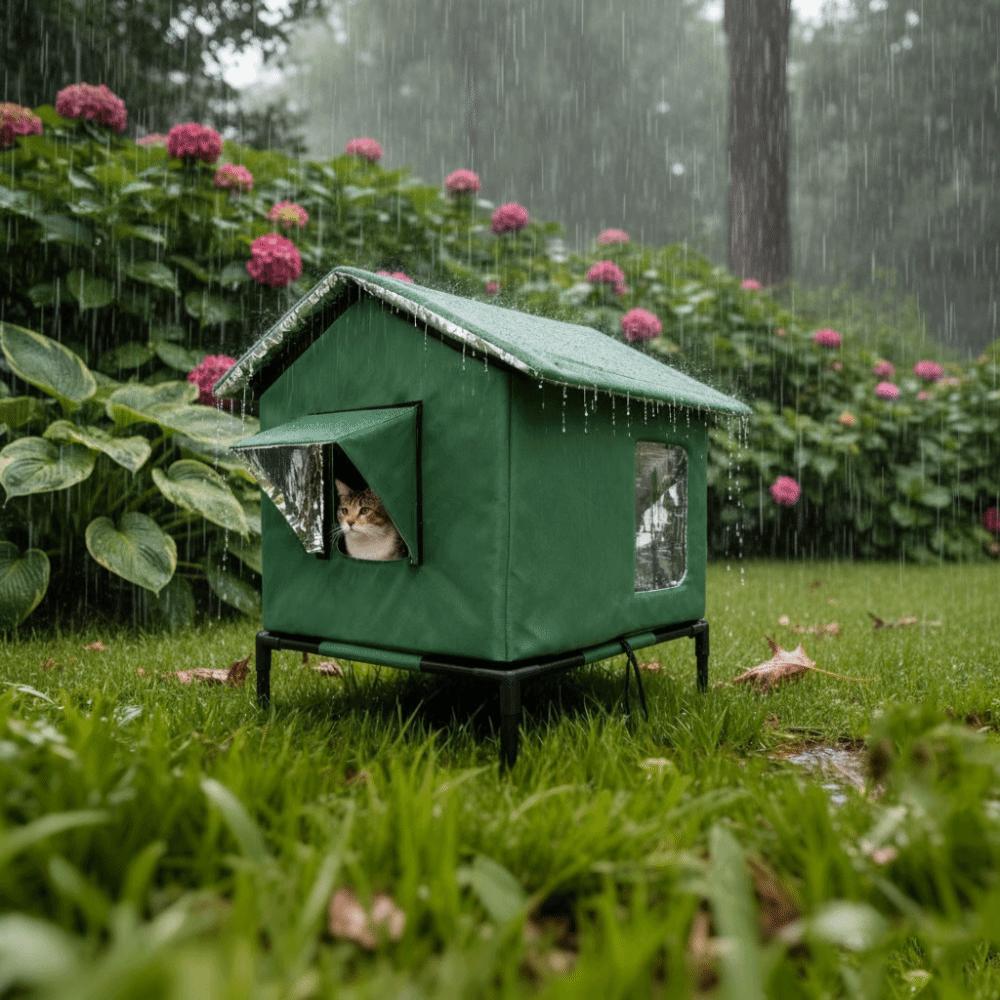 Folding Outdoor Cat Tent Warm Insulated Cat House Dog Sleeping Bed Pet Condos  All Seasons