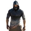 Men’s Long Sleeve Hooded Shirt with Face Covering Lightweight Stretch Fabric Pullover for Outdoor Activities UV Protection
