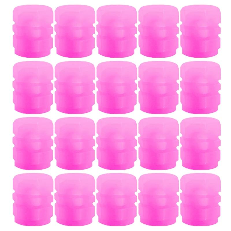 20Pcs Colorful Mini Luminous Car Tire Valve Caps Glowing Valve Cover Car Tire Wheel Hub Styling Decoration Auto Tyre Accessories