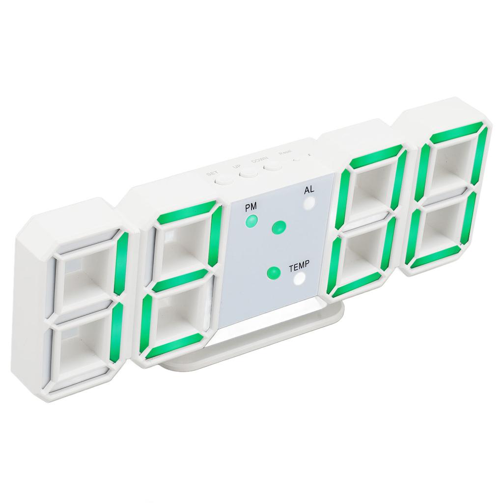 3D Digital Alarm Clock with Temperature Display Mute Snooze Function Brightness Adjustable 3D LED De
