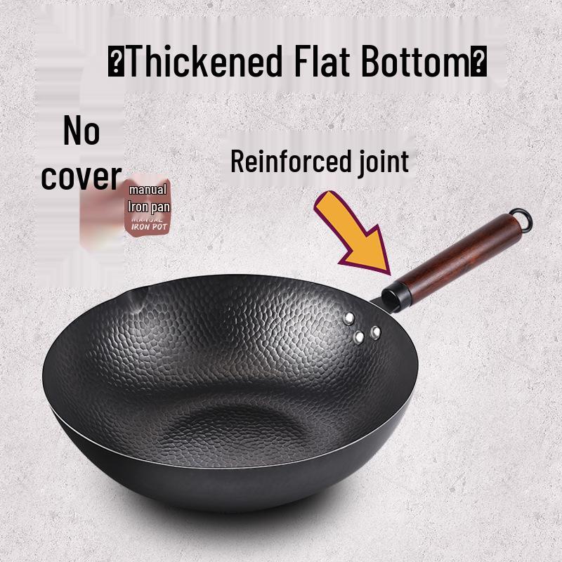 

Чугунный вок с антипригарным покрытием: Плоское дно, подходит для индукционных плит, устойчив к ржавчине, не требует приправы