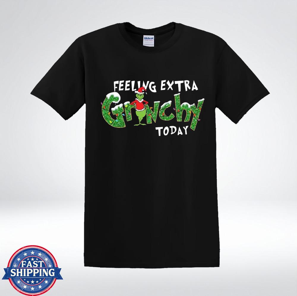 Funny Green Holiday Monster Feeling Extra Today Christmas T-Shirt 4XL