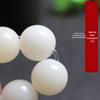 White Jade & Bodhi Root Lotus Beads Bracelet: Unisex Creative Buddhist Rosary