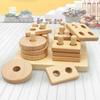 Early Wooden Learning Building Set For Toddlers Color Shape Cognitive Activities