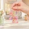 Heart Keyring Keychain Pendant Epoxy Resin Pink 10.7 Cm/4.21 In 1 Pc