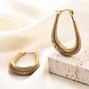 18K Gold Stainless Steel U-shaped Fashion Hoop Earrings for Women