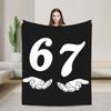 Funny Six Seven 6 7 Meme Vintage Plush Blankets Kids Flannel Throw Blanket Couch Bed Soft Quality Bedspread Gift Idea