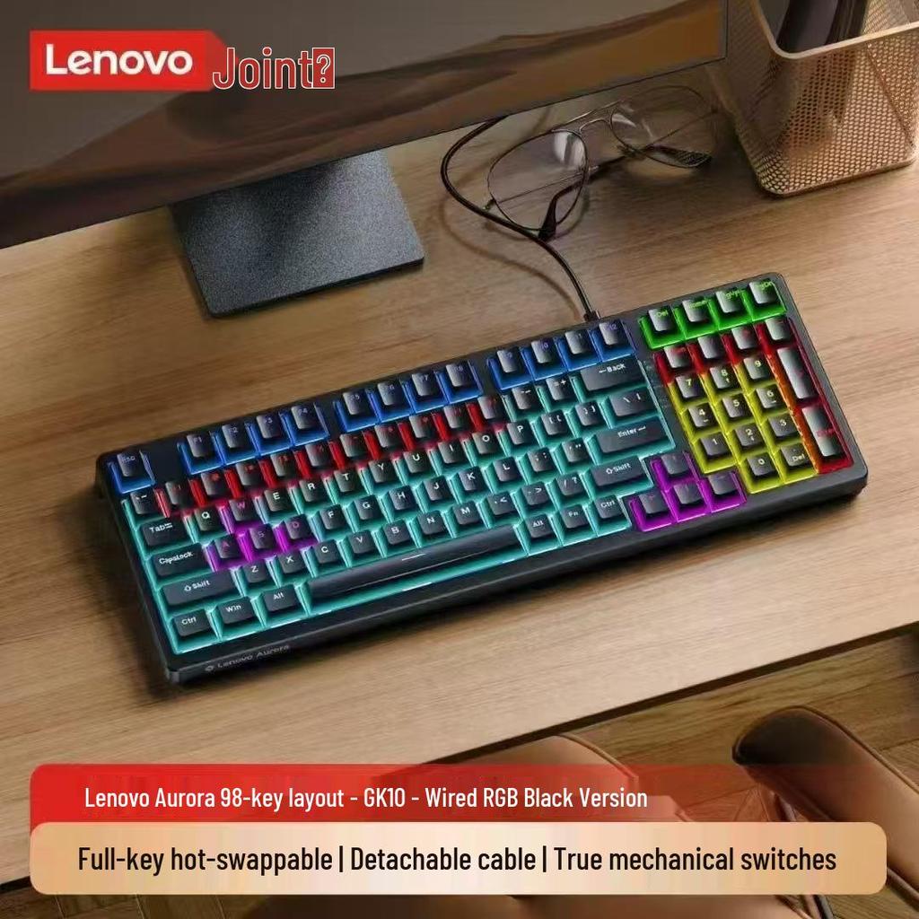 Aurora GK10 Two-Tone 98-Key Mechanical Hot-Swappable Backlit Esports Keyboard (Three-Mode, Wired/Wireless, Rechargeable)