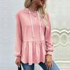 Spring and Autumn Women's Hooded Top Solid Color Pullover Hooded Sweatshirt Long-sleeved Top