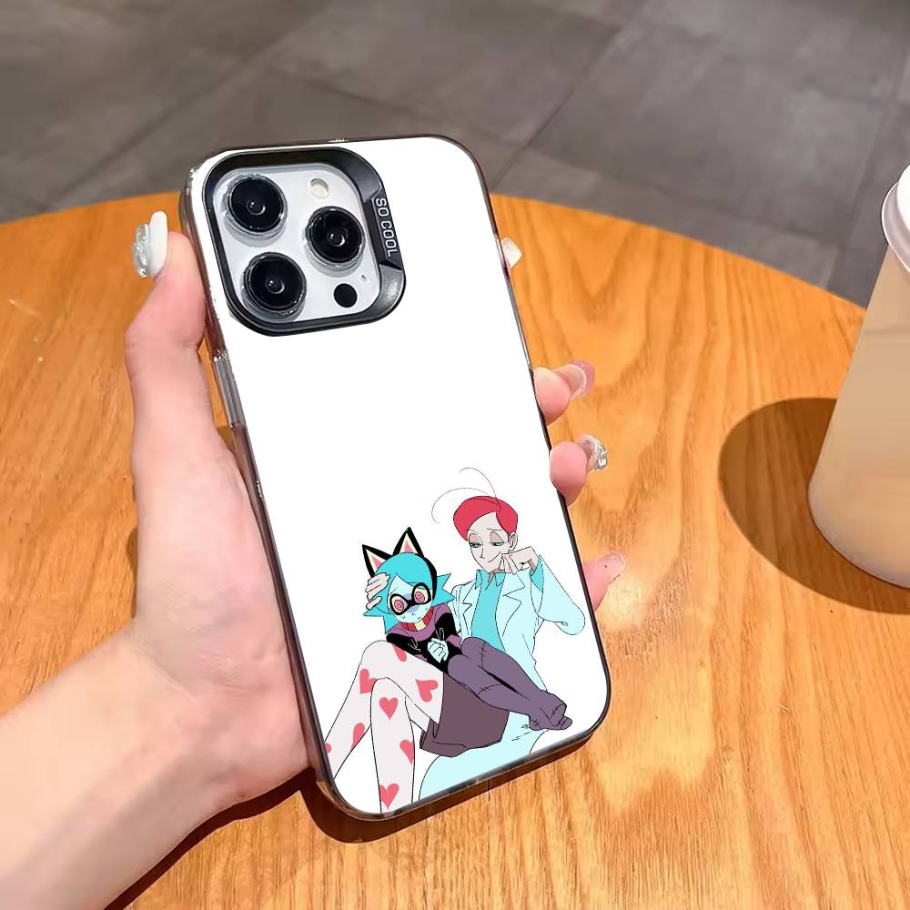 Y2K P-Psycho C-Cuties Phone Case For iPhone17,16,15,14,13,12,11,Pro,MAX Gray Matte Silicone Black Cover
