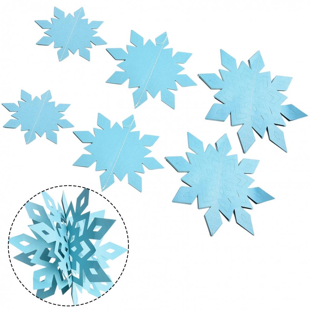 Festive Paper Snowflake Ceiling Decor Set of 6 for Christmas Festivities