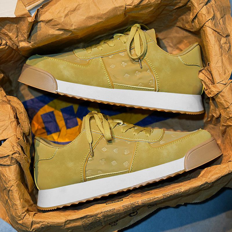 Casual Sports Shoes Men Increased Fashion Leather Casual Shoes Board Shoes High Quality Outdoor Chunky Sneakers British Style