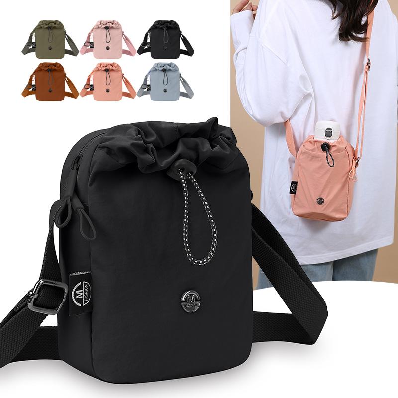 Borsa Mini in Nylon Multifunzionale per Cellulare Borsa a Tracolla Casual con Cerniera Borsa per Borraccia Ultra-leggera Stile Coreano
