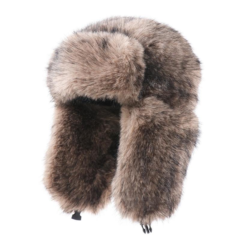 Thickened Plush Winter Trapper Hat With EarFlaps For Men Women And Teens Cold Weather Outdoor Activity Headwear хаки