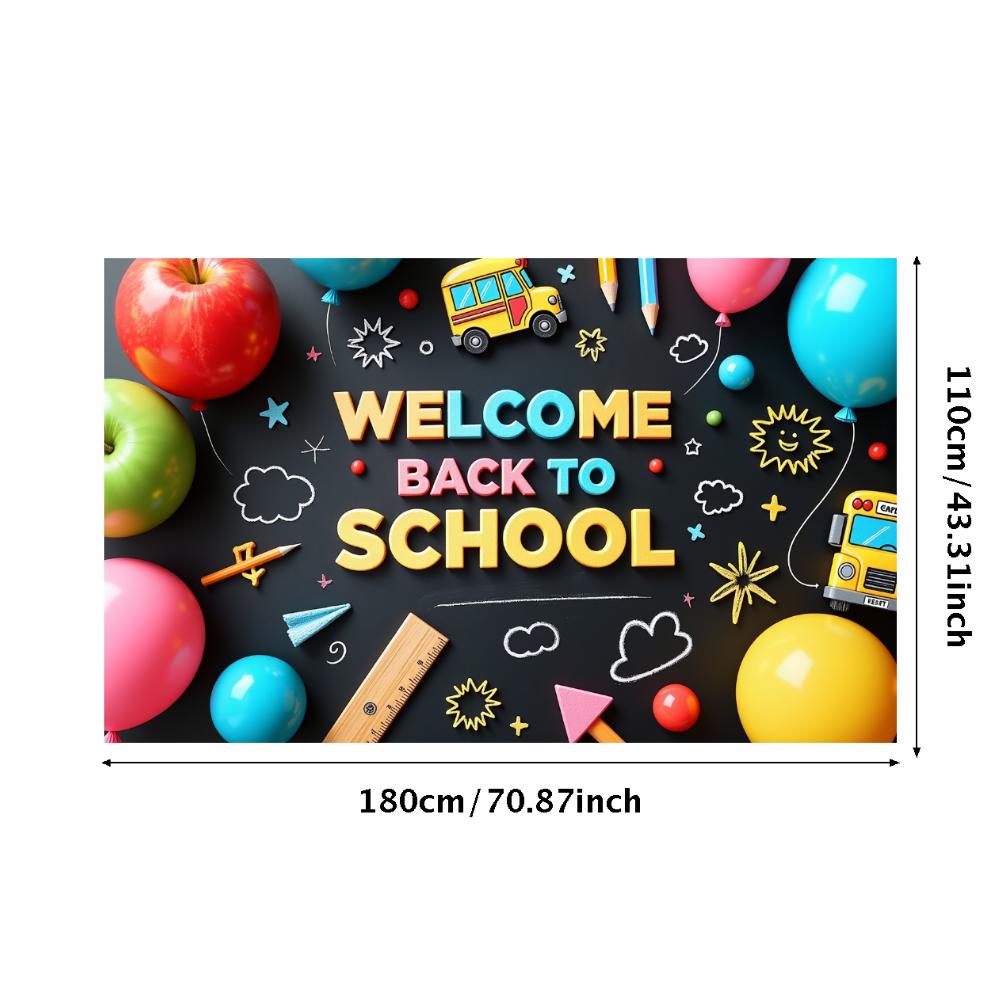 Welcome Back To School Banner Colorful School Bus Design Backdrop Decorations Classroom Events Party Supplies Photography Props