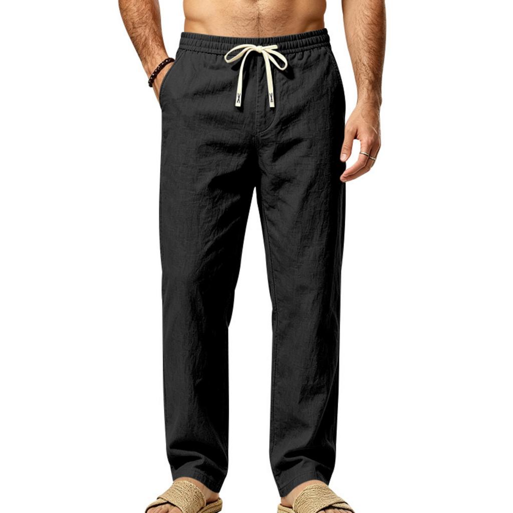 Men's Casual Striped Drawstring Pants, Breathable Lightweight for Summer Everyday Wear
