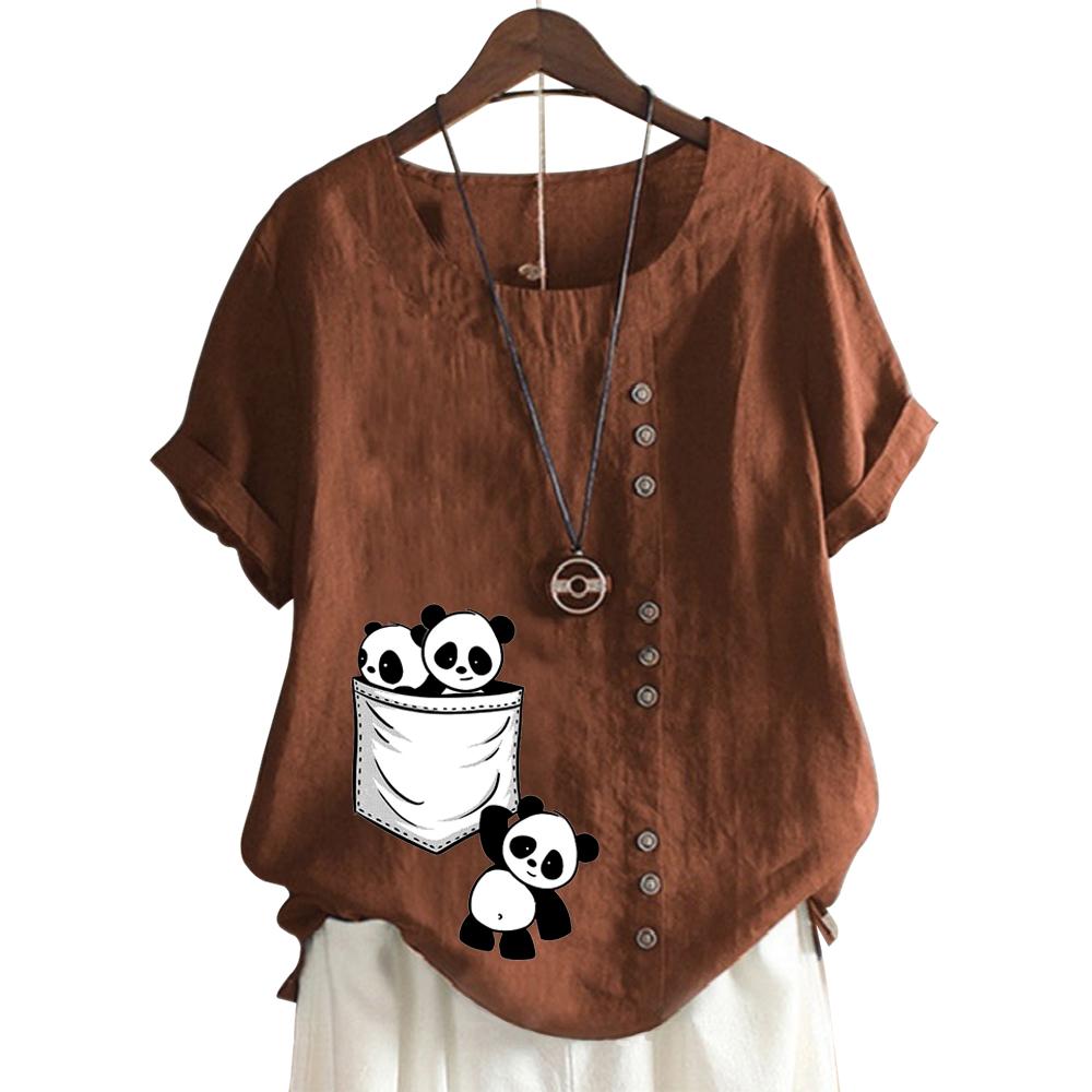 Elegante top de manga corta con cuello redondo en 11 opciones de color para mujer