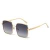 Retro Luxury Multi Color Thin Frame Gradient Square Women Sunglasses UV400 Brand Design Personalized Simple Casual