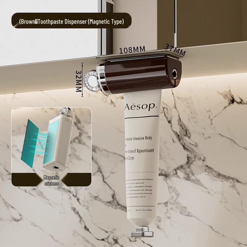 Handon Magnetic Wall-Mounted Toothpaste & Facial Cleanser Dispenser
