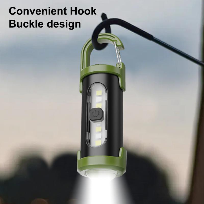 Keychain Flashlight Multifunctional Mini Rechargeable Portable Light with Hook for Outdoor EDC